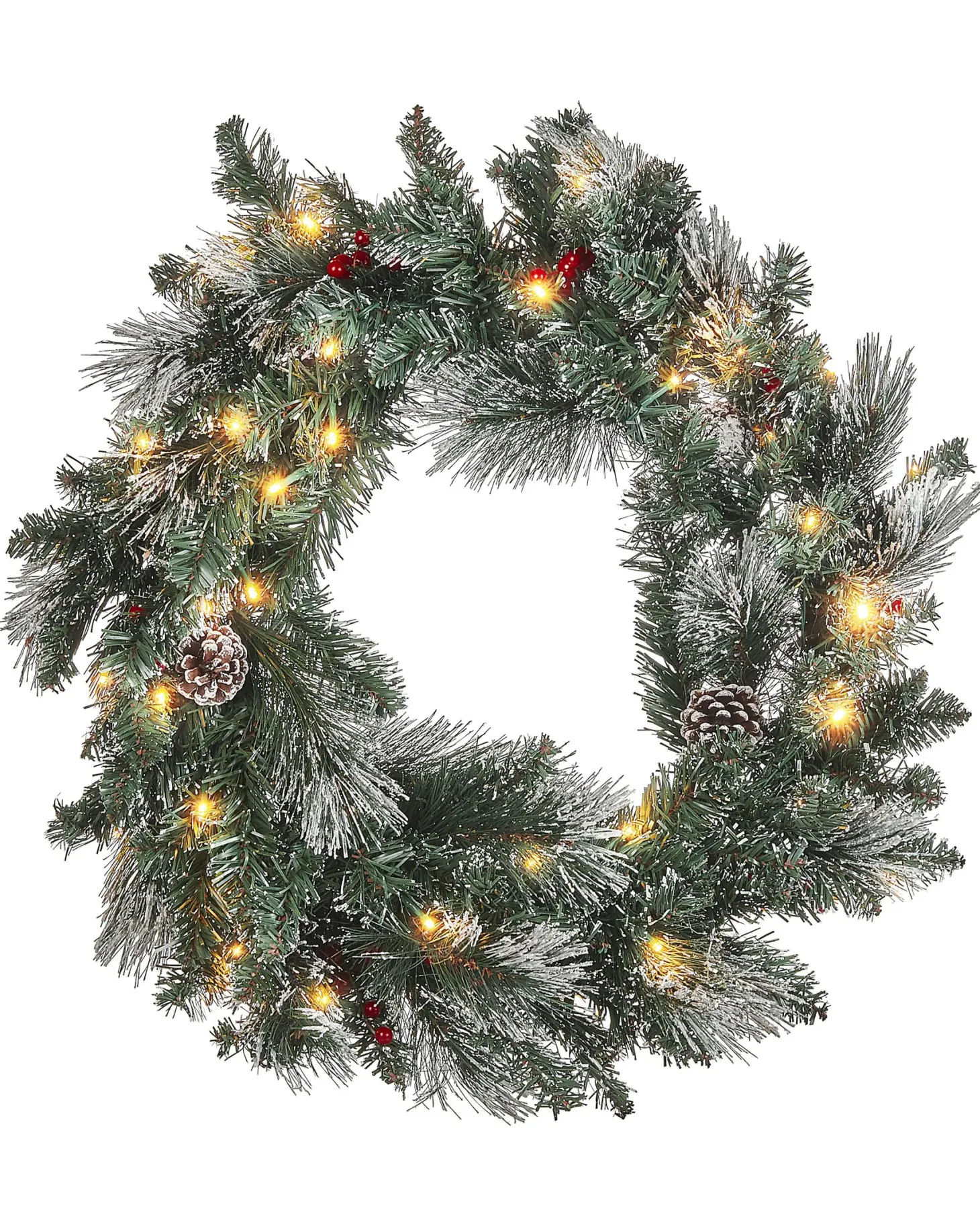 Wieniec świąteczny LED WAPTA Zielony 40 cm