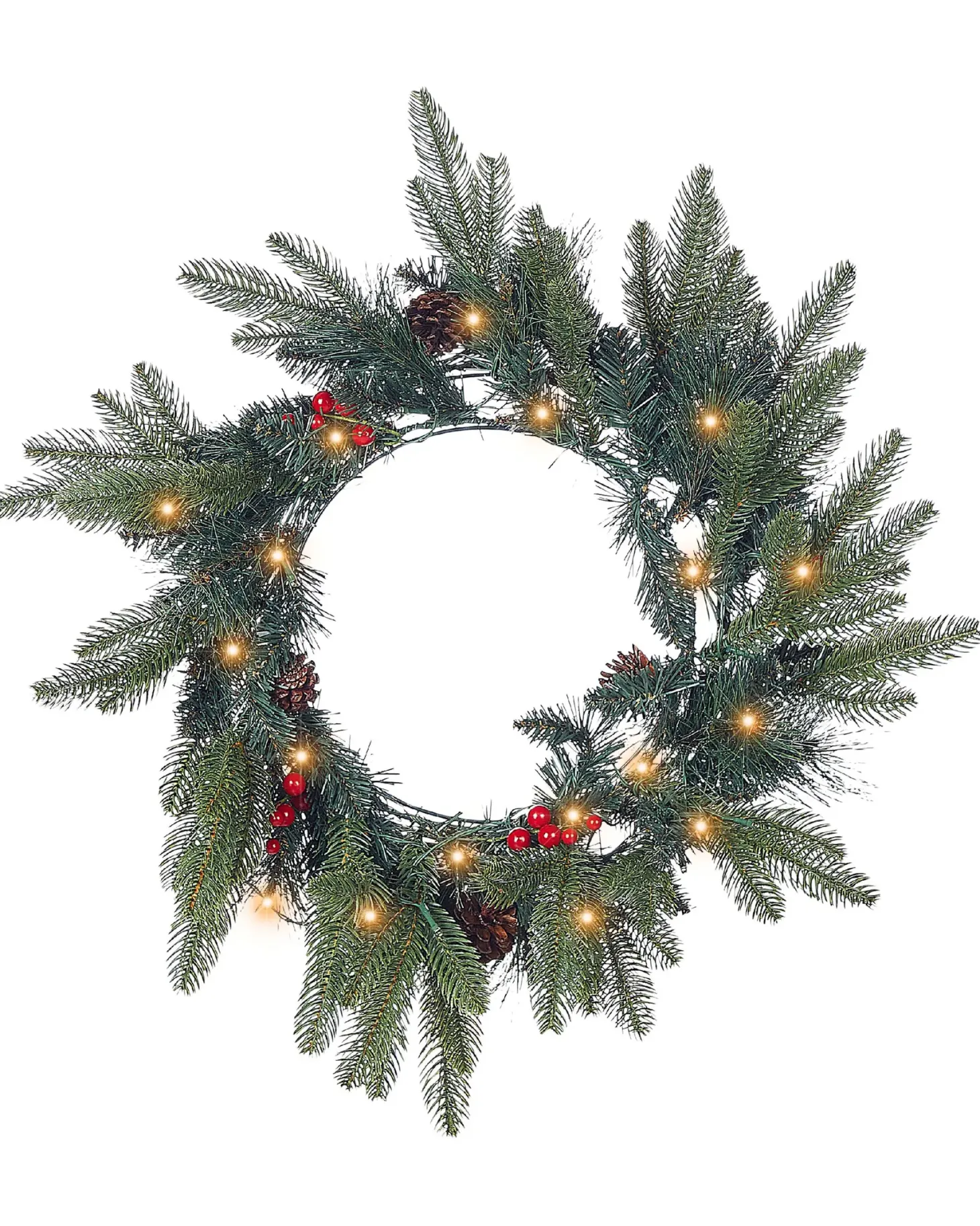 Wieniec świąteczny LED WHITEHORN Ciemnozielony 50 cm