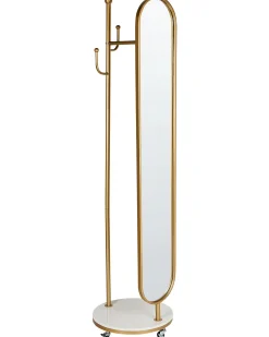 Wieszak z lustrem LORENA 172 cm Metal Złoty