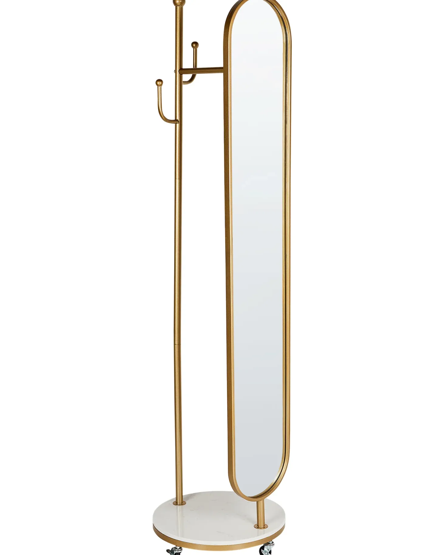 Wieszak z lustrem LORENA 172 cm Metal Złoty