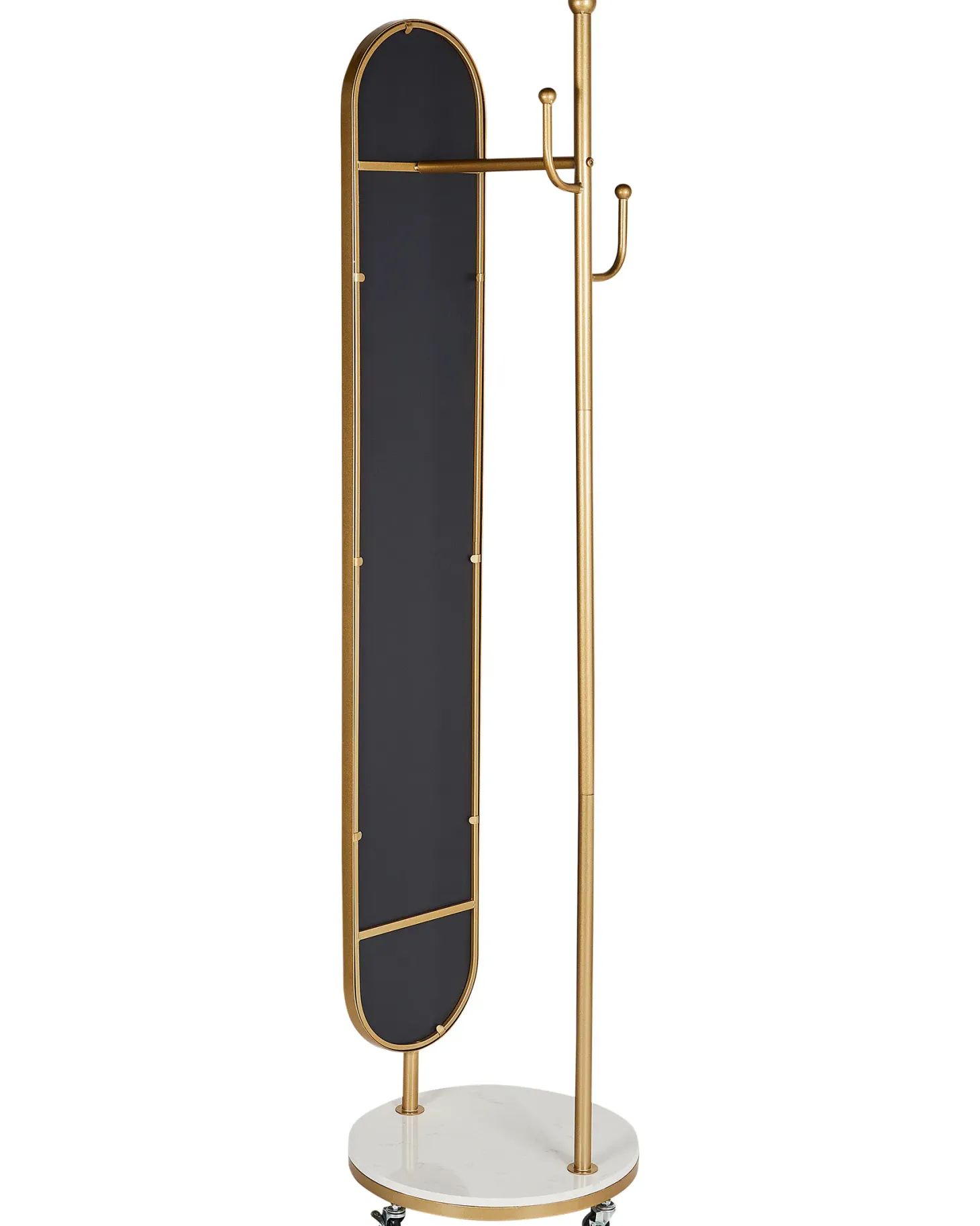 Wieszak z lustrem LORENA 172 cm Metal Złoty