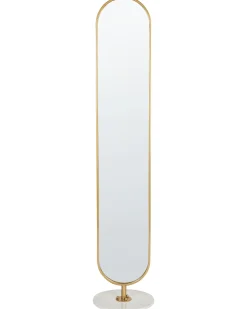Wieszak z lustrem MOODY 170 cm Metal Złoty