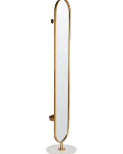 Wieszak z lustrem MOODY 170 cm Metal Złoty