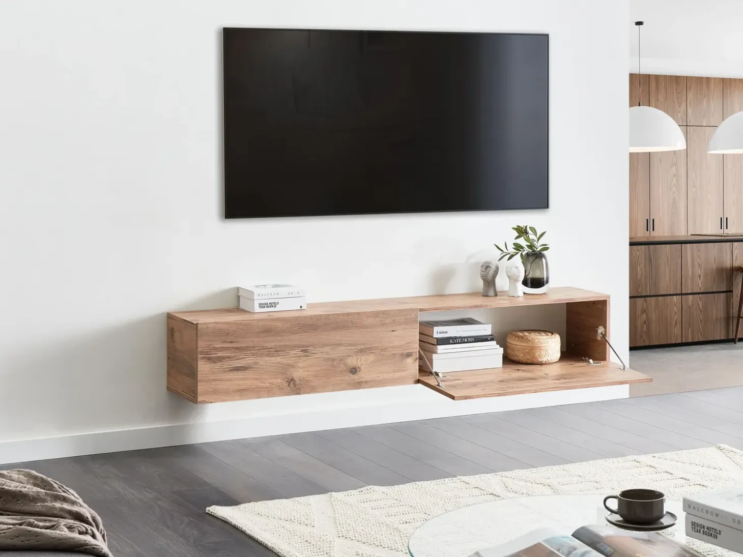 Discount Wisząca szafka RTV GLADSTONE Szafki Rtv|Wszystko Do Przechowywania