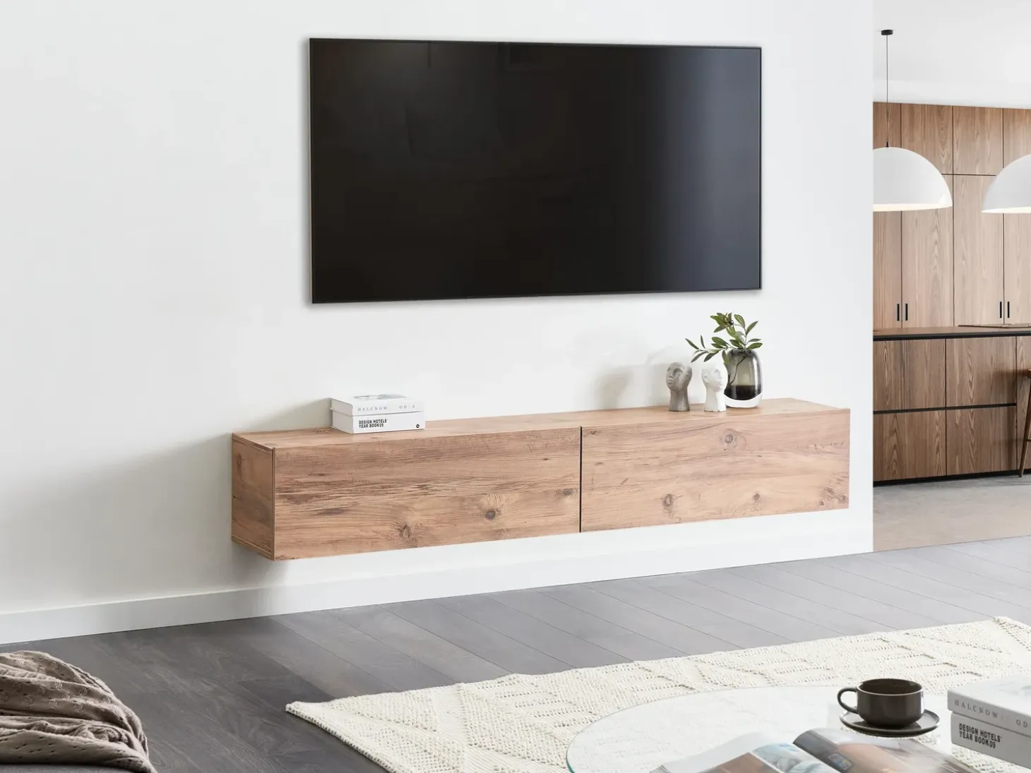Discount Wisząca szafka RTV GLADSTONE Szafki Rtv|Wszystko Do Przechowywania