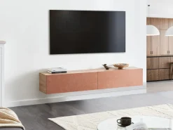 Clearance Wisząca szafka RTV GLADSTONE Czerwony Szafki Rtv|Wszystko Do Przechowywania