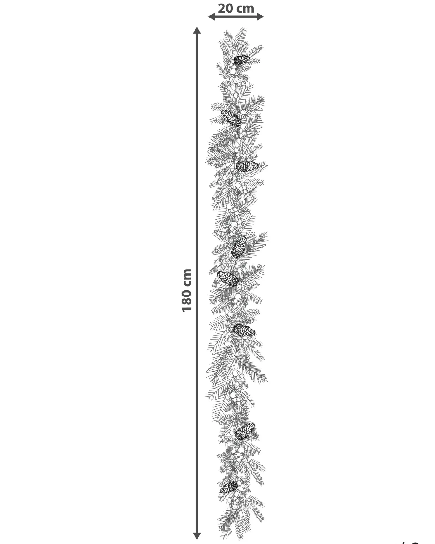 Świąteczna girlanda LED TENALA 180 cm Zielony