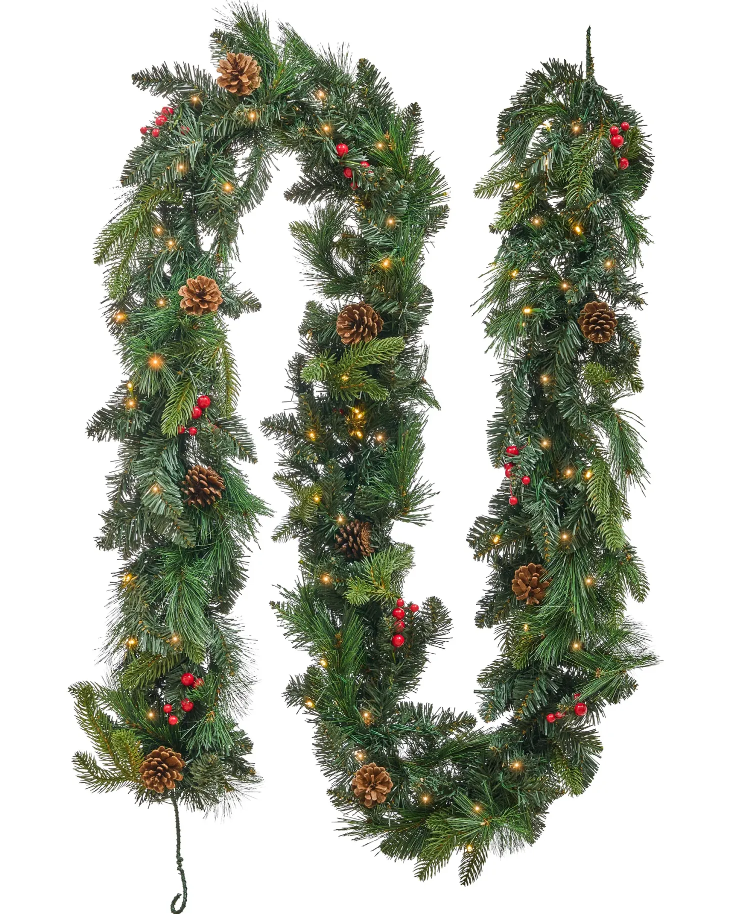 Świąteczna girlanda LED WHITEHORN 270 cm Ciemnozielony