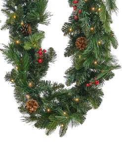 Świąteczna girlanda LED WHITEHORN 270 cm Ciemnozielony