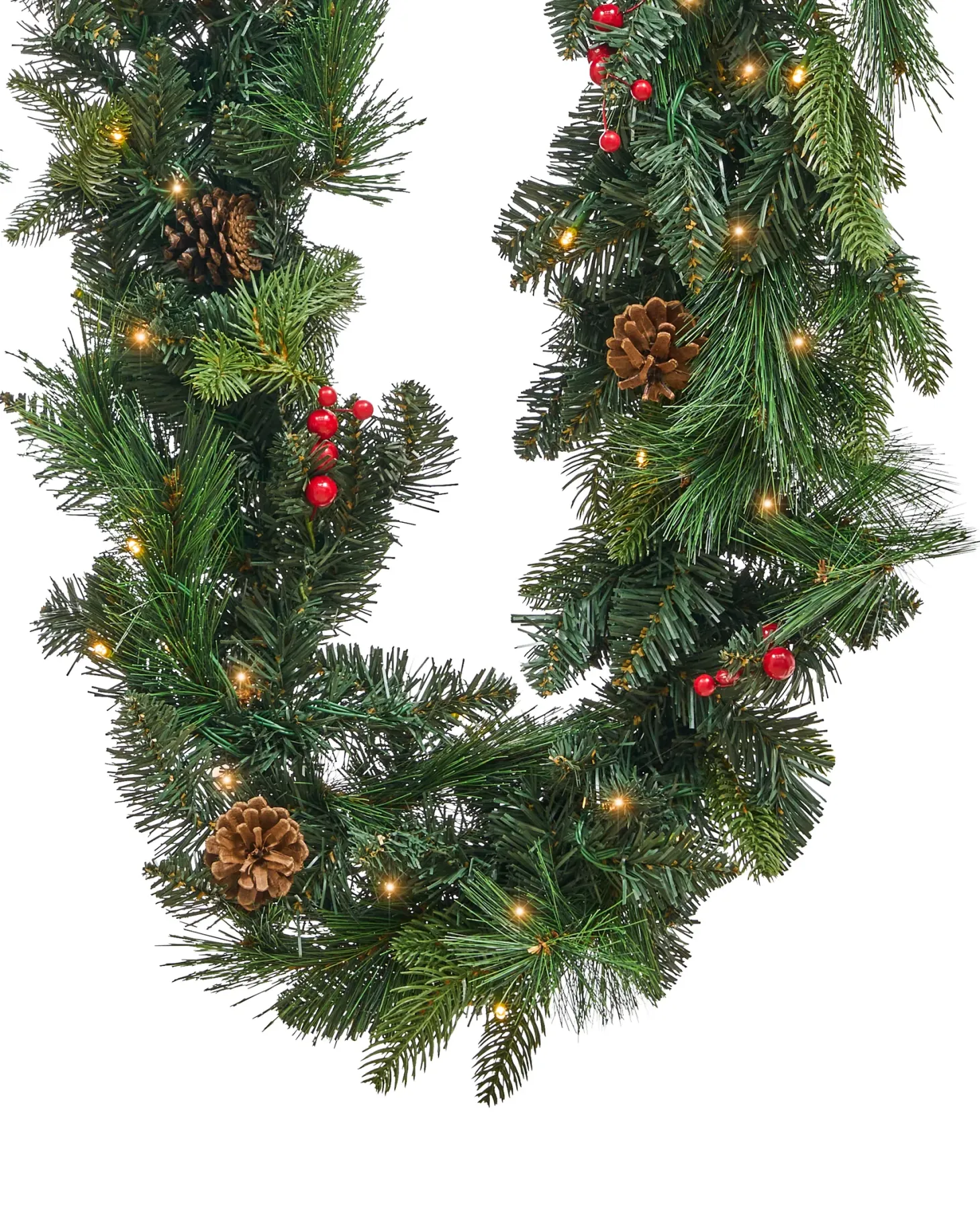Świąteczna girlanda LED WHITEHORN 270 cm Ciemnozielony