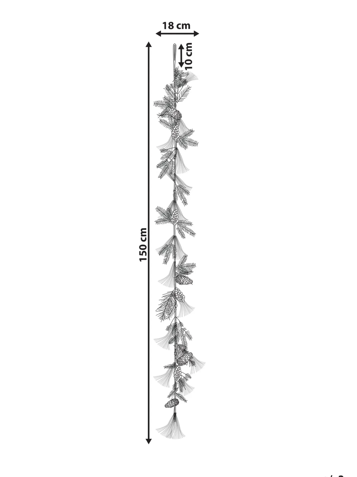 Świąteczna girlanda SORIA 150 cm Zielony