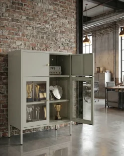 Best Witryna ze szklaną gablotą ESHOLT Metal 80 cm Jasno Wszystko Do Przechowywania W Kuchni|Wszystko Do Przechowywania