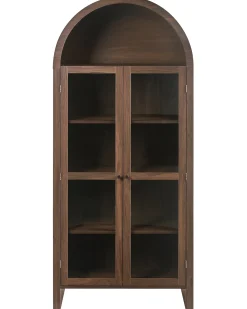 Sale Witryna ze szklaną gablotą GLENWOOD 79 cm Ciemno Wszystko Do Przechowywania W Kuchni|Wszystko Do Przechowywania