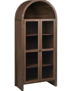 Sale Witryna ze szklaną gablotą GLENWOOD 79 cm Ciemno Wszystko Do Przechowywania W Kuchni|Wszystko Do Przechowywania