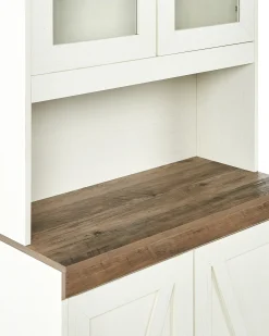 Sale Witryna ze szklaną gablotą KALBARRI 80 cm Brązowy/ biały Wszystko Do Przechowywania W Kuchni|Wszystko Do Przechowywania