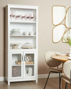Discount Witryna ze szklaną gablotą LUSBY 75 cm Wszystko Do Przechowywania W Kuchni|Wszystko Do Przechowywania