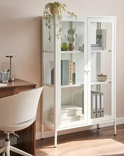 Best Witryna ze szklaną gablotą NASH Metal 90 cm Wszystko Do Przechowywania W Kuchni|Wszystko Do Przechowywania