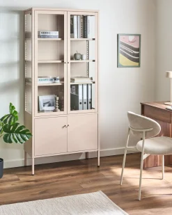 Clearance Witryna ze szklaną gablotą OXTED Metal 80 cm Wszystko Do Przechowywania W Kuchni|Wszystko Do Przechowywania