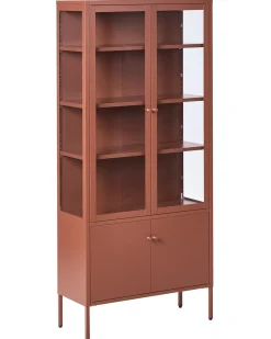 Online Witryna ze szklaną gablotą OXTED Metal 80 cm Złoty brąz Wszystko Do Przechowywania W Kuchni|Wszystko Do Przechowywania