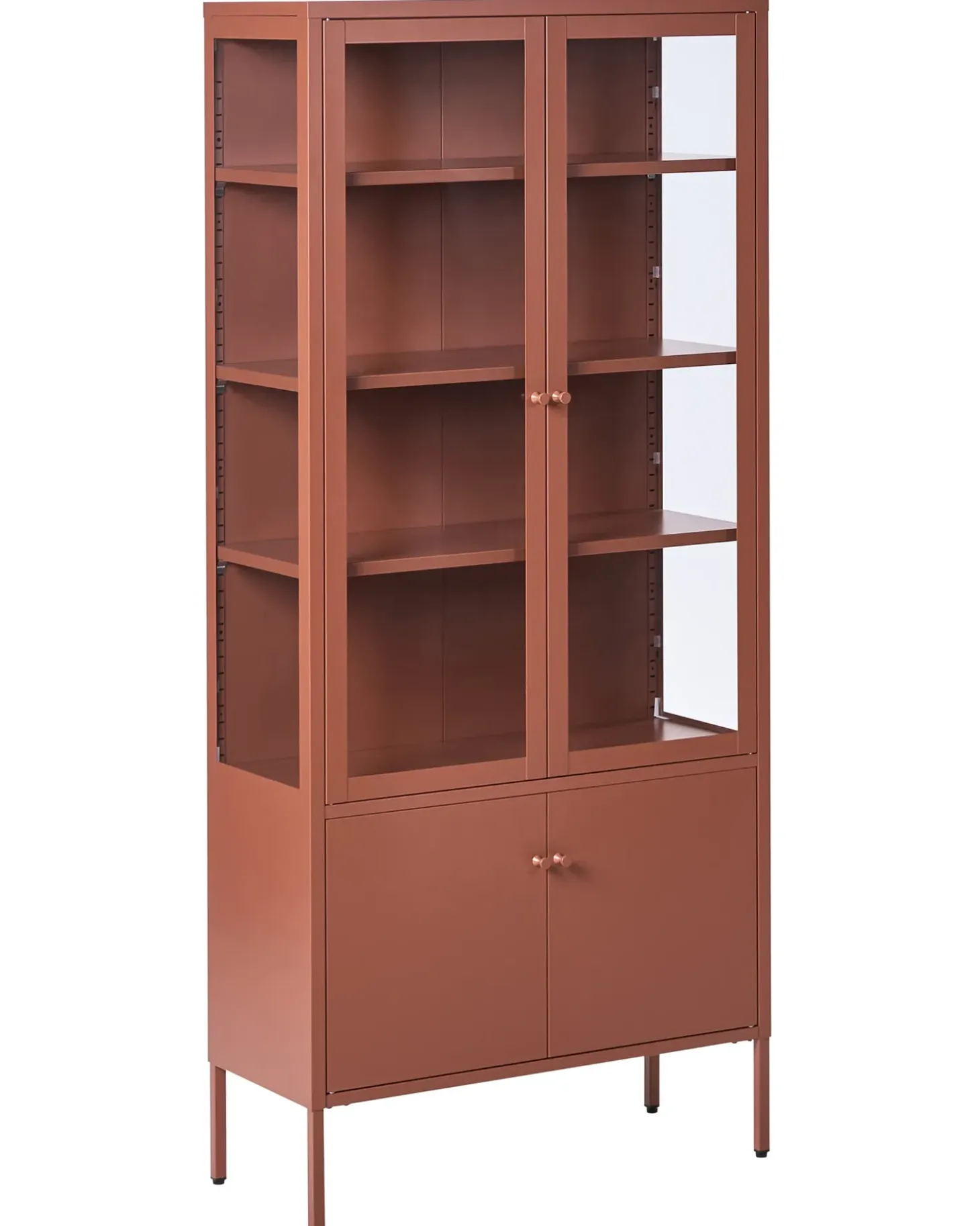 Online Witryna ze szklaną gablotą OXTED Metal 80 cm Złoty brąz Wszystko Do Przechowywania W Kuchni|Wszystko Do Przechowywania