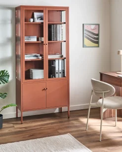 Online Witryna ze szklaną gablotą OXTED Metal 80 cm Złoty brąz Wszystko Do Przechowywania W Kuchni|Wszystko Do Przechowywania