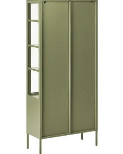 New Witryna ze szklaną gablotą OXTED Metal 80 cm Wszystko Do Przechowywania W Kuchni|Wszystko Do Przechowywania