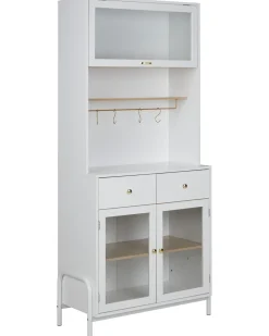New Witryna ze szklaną gablotą PARLIN 82 cm Wszystko Do Przechowywania W Kuchni|Wszystko Do Przechowywania