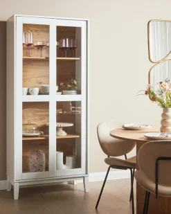 Clearance Witryna ze szklaną gablotą RUMSON 80 cm Wszystko Do Przechowywania W Kuchni|Wszystko Do Przechowywania