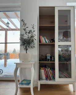 Clearance Witryna ze szklaną gablotą RUMSON 80 cm Wszystko Do Przechowywania W Kuchni|Wszystko Do Przechowywania