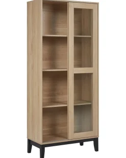 Discount Witryna ze szklaną gablotą RUMSON 80 cm Jasno Wszystko Do Przechowywania W Kuchni|Wszystko Do Przechowywania
