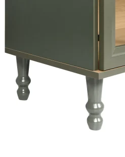 Clearance Witryna ze szklaną gablotą TINGLEDALE 80 cm Zielony Wszystko Do Przechowywania W Kuchni|Wszystko Do Przechowywania