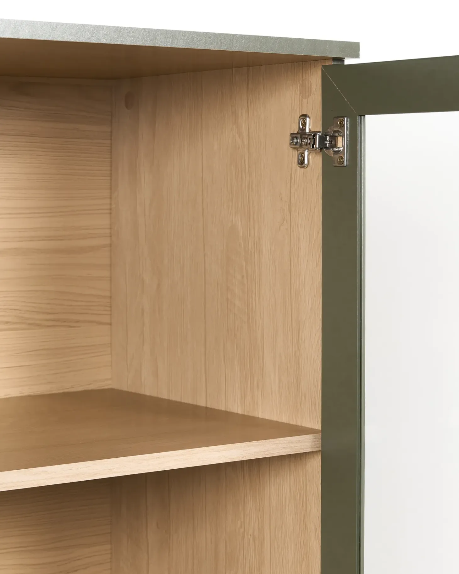 Clearance Witryna ze szklaną gablotą TINGLEDALE 80 cm Zielony Wszystko Do Przechowywania W Kuchni|Wszystko Do Przechowywania