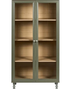 Clearance Witryna ze szklaną gablotą TINGLEDALE 80 cm Zielony Wszystko Do Przechowywania W Kuchni|Wszystko Do Przechowywania