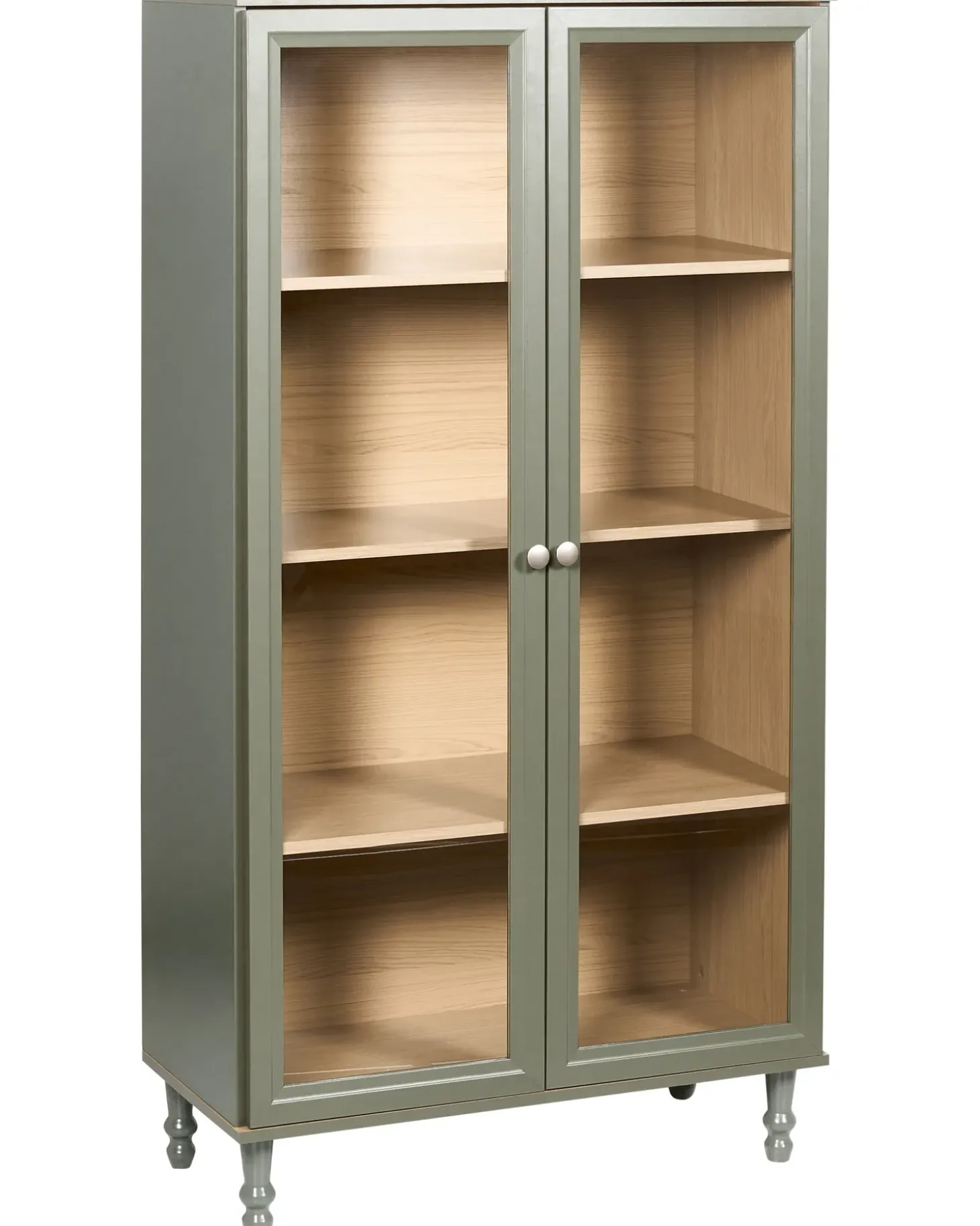 Clearance Witryna ze szklaną gablotą TINGLEDALE 80 cm Zielony Wszystko Do Przechowywania W Kuchni|Wszystko Do Przechowywania
