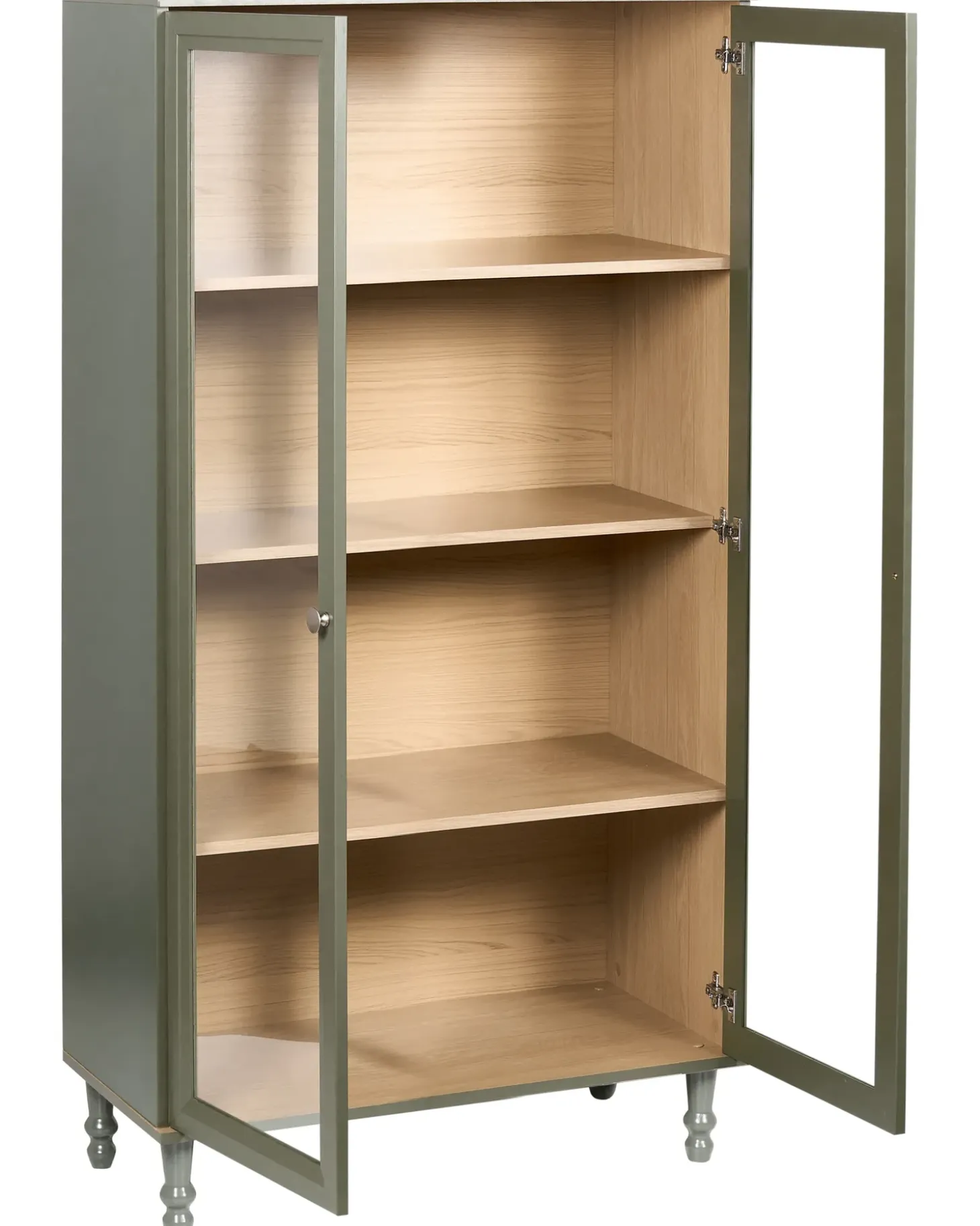Clearance Witryna ze szklaną gablotą TINGLEDALE 80 cm Zielony Wszystko Do Przechowywania W Kuchni|Wszystko Do Przechowywania