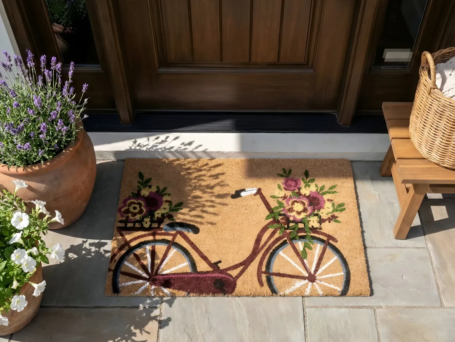 Wycieraczka AVAK Naturalny 50 x 80 cm Rower Włókno kokosowe