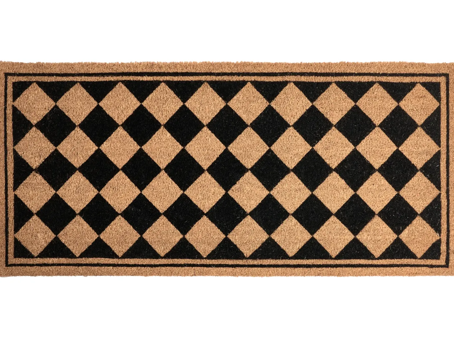 Wycieraczka CARDONA Beżowy/ czarny 55 x 120 cm Włókno kokosowe
