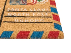 Wycieraczka KATALLA Naturalny 50 x 80 cm Wzór świąteczny Włókno kokosowe