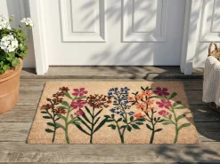 Wycieraczka TEKKONA Naturalny 50 x 80 cm Kwiat Włókno kokosowe
