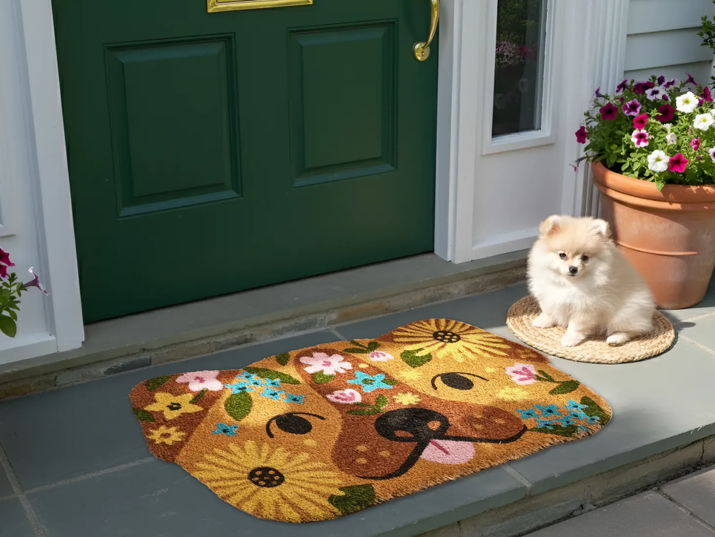 Wycieraczka TIBIG Kolorowy 60 x 90 cm Pies Włókno kokosowe