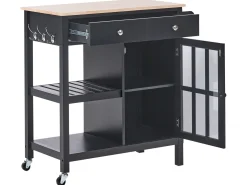 Discount Wózek kuchenny GENOA Czarny Wszystko Do Przechowywania W Kuchni|Wózki Kuchenne