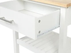 Clearance Wózek kuchenny HIUMA Drewno Biały Wszystko Do Przechowywania W Kuchni|Wózki Kuchenne