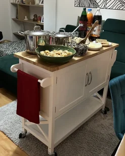 Clearance Wózek kuchenny MELE Biały Wszystko Do Przechowywania W Kuchni|Wózki Kuchenne