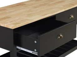 Clearance Wózek kuchenny NAVARINO Drewno Czarny Wszystko Do Przechowywania W Kuchni|Wózki Kuchenne