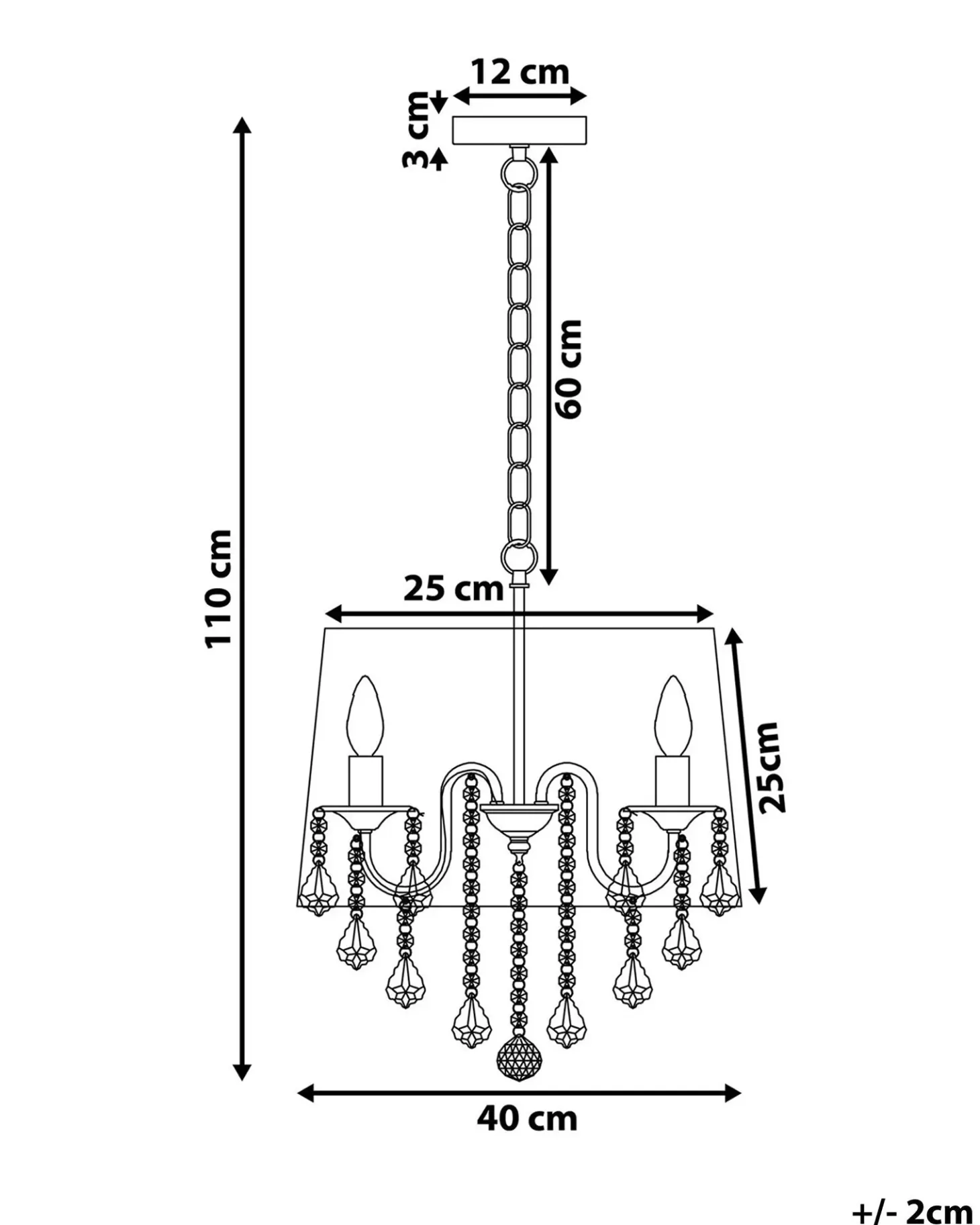 Żyrandol EVANS Czarny