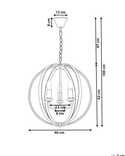 Żyrandol TENOIRO Metal Srebrny