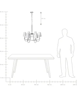 Żyrandol YAMETHIN Metal Srebrny