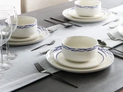 Zastawa stołowa 12-częściowa AMCHUR Porcelana Biały/ niebieski