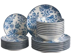 Zastawa stołowa 24-częściowa BASIL Porcelana Niebieski