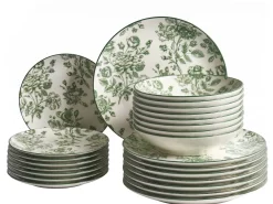Zastawa stołowa 24-częściowa BASIL Porcelana Zielony